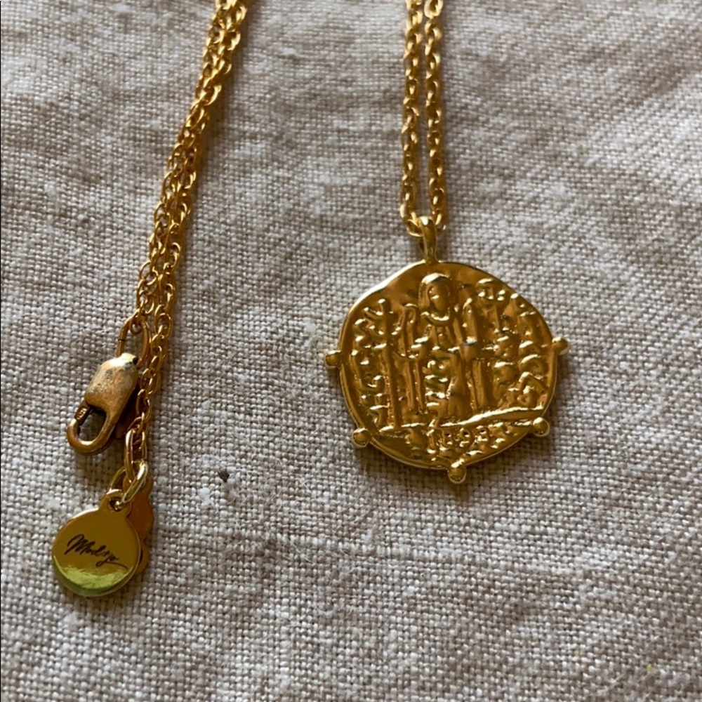 gold vermeil coin necklace